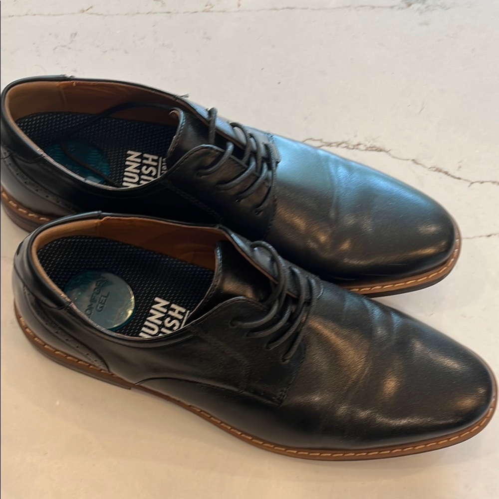 Men's Black Leather Lace-Up Dress Shoes
